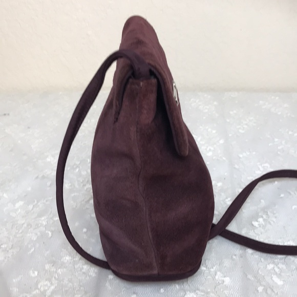 Hush Puppies Small Suede Crossbody Purse Chocolate Brown - Picture 5 of 7